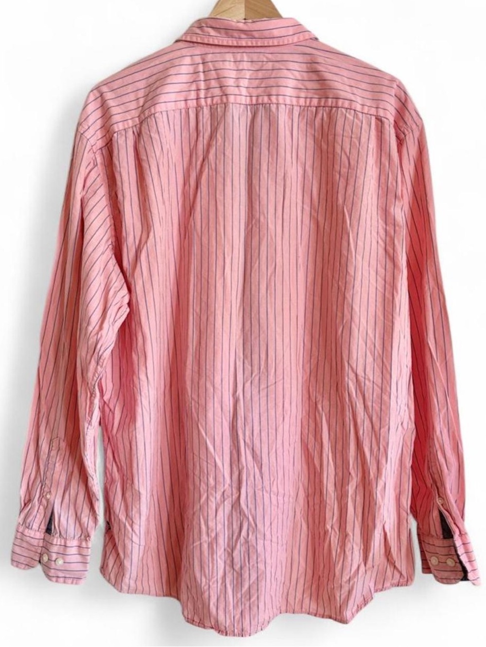 ✨SOLD✨Nautica Pink & Blue Striped Cotton Button Down Shirt XL Coastal Preppy - Picture 3 of 8
